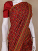 Red Floral Designed Kantha Work Chanderi Cotton Saree - Diadem
