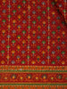 Red Floral Designed Kantha Work Chanderi Cotton Saree - Diadem