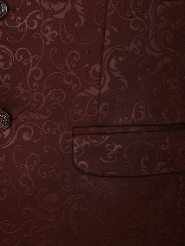 Red Floral Designed Men's Suit for Reception - Diadem
