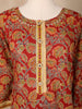 Red Floral Designed Cotton Salwar Suit - Diadem