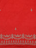 Red Floral Designed Satin Fancy Saree - Diadem