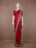 Red Floral Designed Satin Saree