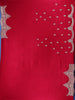 Red Floral Designed Satin Saree