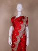 Red Floral Designed Satin Saree - Diadem