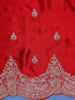 Red Floral Designed Satin Saree - Diadem