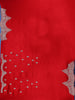 Red Floral Designed Satin Saree - Diadem