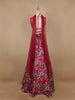 Red Floral Designed Semi Silk Bridesmaid Lehenga - Diadem