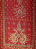 Red Floral Designed Semi Silk Kaftan Suit