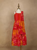 Red Floral Designed Semi Silk Lehenga