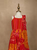 Red Floral Designed Semi Silk Lehenga