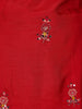 Red Floral Designed Semi Silk Salwar Suit - Diadem