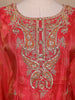 Red Floral Designed Semi Silk Straight Cut Salwar Suit - Diadem
