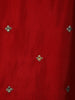Red Floral Designed Semi Silk Straight Cut Salwar Suit - Diadem