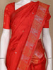 Red Floral Designed Semi Tussar Saree