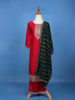 Red Floral Designed Silk Salwar Suit With Dupatta - Diadem