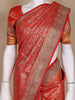 Red Floral Woven Banarasi Silk Saree - Diadem