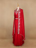 Red Floral Embroidered Chiffon Bridesmaids Lehenga
