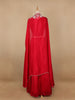 Red Floral Embroidered Chiffon Bridesmaids Lehenga