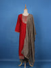 Red Floral Embroidered Georgette Salwar Suit - Diadem