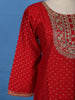 Red Floral Embroidered Georgette Salwar Suit - Diadem