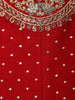 Red Floral Embroidered Georgette Salwar Suit - Diadem