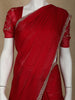 Red Floral Embroidered Organza Designer Saree - Diadem
