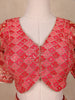 Red Floral Embroidered Semi Silk Lehenga for Brides - Diadem
