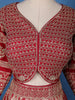 Red Floral Embroidered Semi Silk Lehenga for Bridesmaids - Diadem