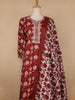 Red Floral Prints Cotton Straight Cut Salwar Suit - Diadem