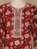 Red Floral Prints Cotton Straight Cut Salwar Suit - Diadem