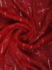 Red Floral Sequin Embroidered Chiffon Saree - Diadem