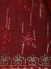 Red Floral Sequin Embroidered Chiffon Saree - Diadem
