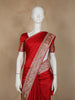 Red Floral Weave and Stone Work Banarasi Silk Saree