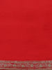 Red Floral Weave and Stone Work Banarasi Silk Saree