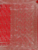 Red Floral Weave and Stone Work Banarasi Silk Saree