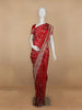 Red Floral Weave and Stone Work Banarasi Silk Saree