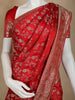 Red Floral Weave and Stone Work Banarasi Silk Saree