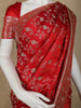 Red Floral Weave and Stone Work Banarasi Silk Saree