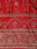 Red Floral Weave and Stone Work Banarasi Silk Saree