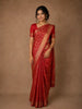 Red Floral Woven Banarasi Silk Saree