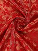 Red Floral Woven Banarasi Silk Saree - Diadem