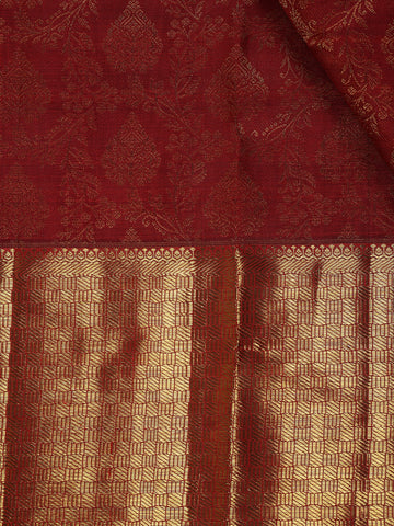 Red Floral Woven Pure Kanchipuram Silk Saree - Diadem