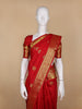 Red Floral Woven Pure Kanchipuram Silk Saree - Diadem