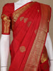 Red Floral Woven Pure Kanchipuram Silk Saree - Diadem