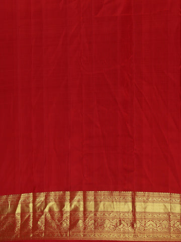 Red Floral Woven Pure Kanchipuram Silk Saree - Diadem