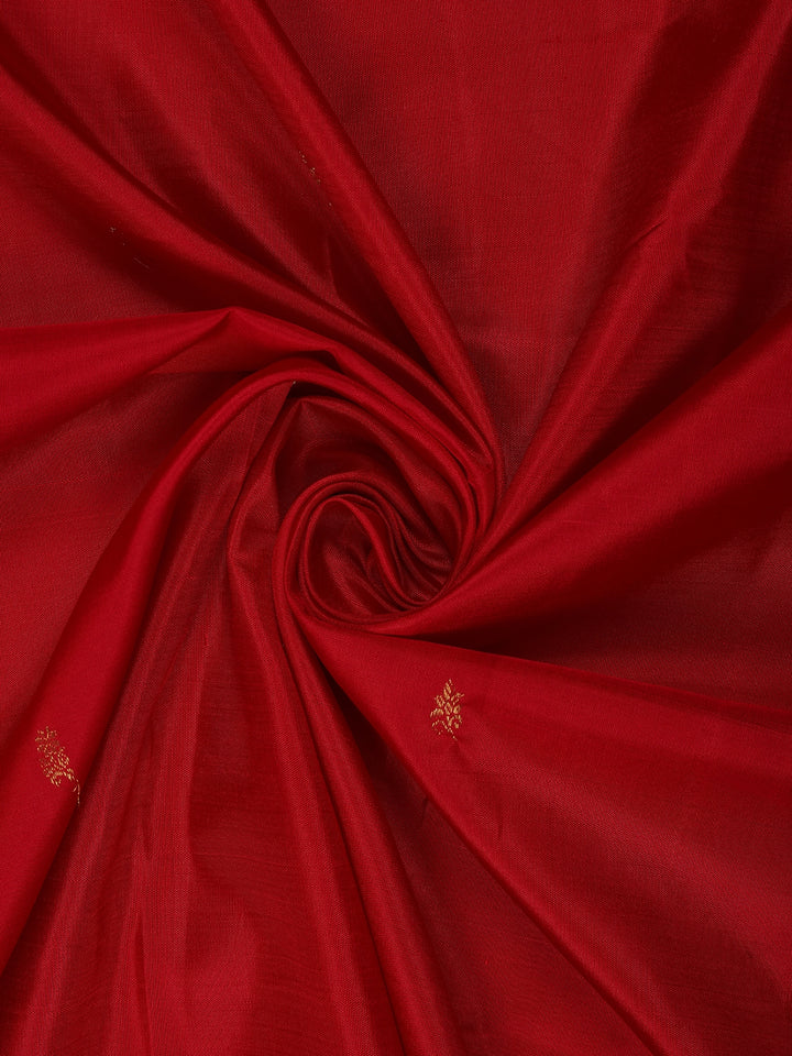 Red Floral Woven Pure Kanchipuram Silk Saree - Diadem