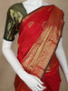 Red Floral Woven Pure Kanchipuram Silk Saree - Diadem