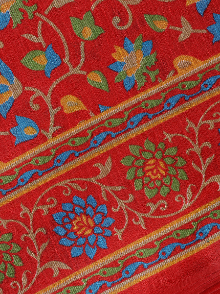 Red Floral Prints Fancy Georgette Saree - Diadem