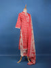 Red Geometric Printed Cotton Salwar Suit - Diadem