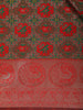 Red & Green Floral Design Banarasi Silk Saree